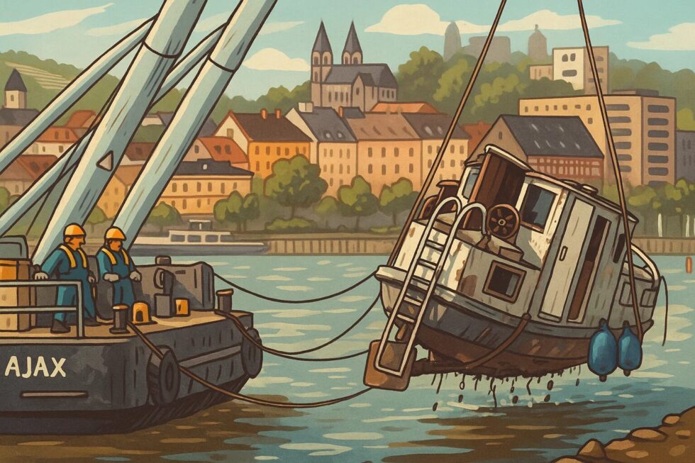 Sportboot bei Rüdesheim im Rhein festgefahren: Bergung erfolgreich, Kosten im Fokus