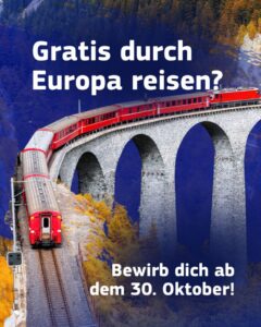 Europa feiert 40 Jahre Schengen: Jugendliche aus Hessen und Frankfurt k&ouml;nnen sich f&uuml;r 40 000 kostenlose DiscoverEU-P&auml;sse bewerben und Europa per Bahn entdecken.