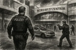 Am 1. November 2025 l&ouml;sten gemeldete Sch&uuml;sse im Nordwestzentrum Frankfurt Panik und einen Gro&szlig;einsatz der Polizei aus. Eine Person wurde festgenommen, niemand verletzt.