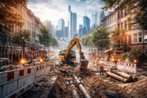 Sanierung im Nordend-West: Ab 16. Februar werden die Hammanstra&szlig;e und der Kanal erneuert. Die Bauzeit betr&auml;gt 4 Monate bei Gesamtkosten von rund 750.000 Euro.