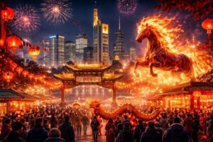 Chinesisches Neujahr 2026 in Frankfurt: Alles zum Jahr des Feuer-Pferdes, Events auf der Zeil, Schlie&szlig;zeiten des Konsulats und traditionelle Neujahrsmen&uuml;s