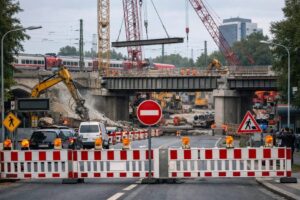 Vollsperrung der M&ouml;rfelder Landstra&szlig;e in Frankfurt ab M&auml;rz 2026: Deutsche Bahn baut neue Eisenbahnbr&uuml;cke. Alle Umleitungen und &Ouml;PNV-&Auml;nderungen bis 2029 im &Uuml;berblick