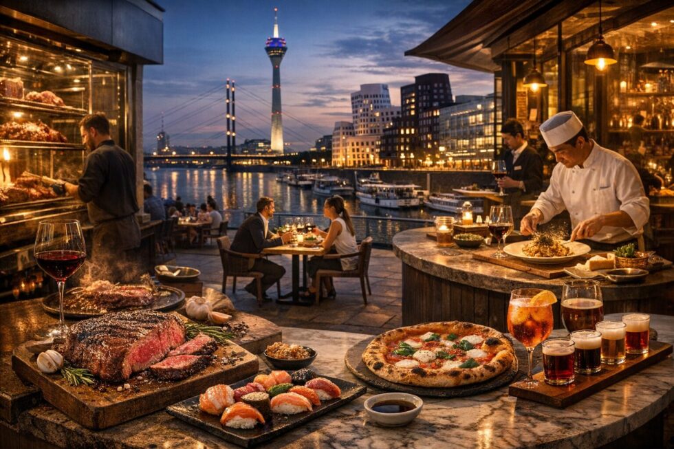 Düsseldorfs Top-Restaurants 2026: Entdecken Sie die besten Steakhäuser, Italiener und japanische Highlights. Experten-Tipps, Adressen und Preise für Ihren Gourmet-Besuch am Rhein