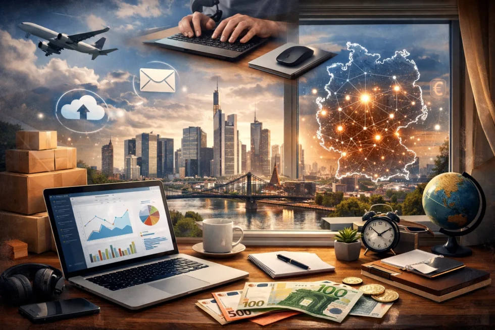 Online Nebenjob in Frankfurt und Deutschland: Wie man seriöse Arbeit von zu Hause findet. Tipps zu Remote-Jobs, Plattformen, Einkommen, Steuern und wie man sich vor Betrug bei Online-Arbeit schützt.