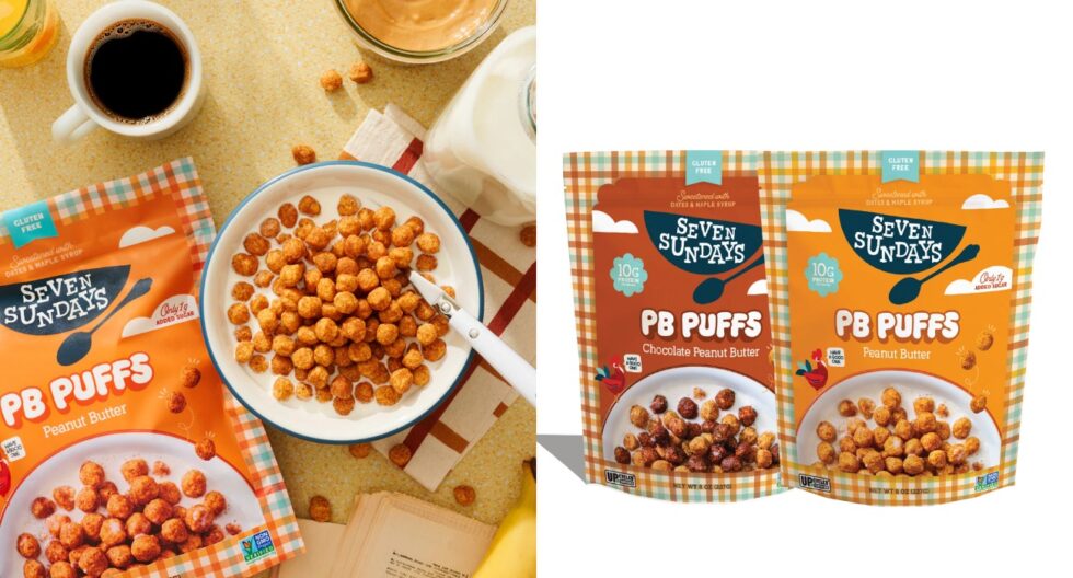 Kaufen Sie die neuen Seven Sundays PB Puffs: Proteinreiche Erdnussbutter-Cerealien aus Upcycling-Hafer. Ohne Zucker, glutenfrei & glyphosatfrei. Jetzt in Frankfurt & online verfügbar