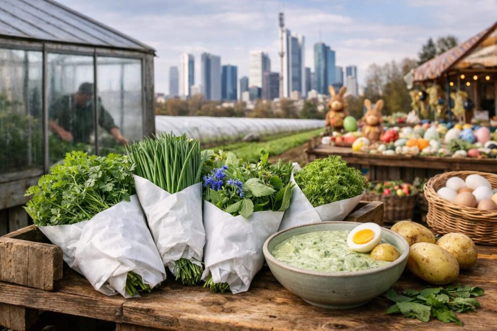 Frankfurter Grüne Soße 2026: Kräutermangel vor Ostern? Erfahren Sie alles über Preise, das EU-Siegel g.g.A., die 7 Kräuter und Profi-Tipps für die perfekte Grie Soß am Gründonnerstag in Frankfurt