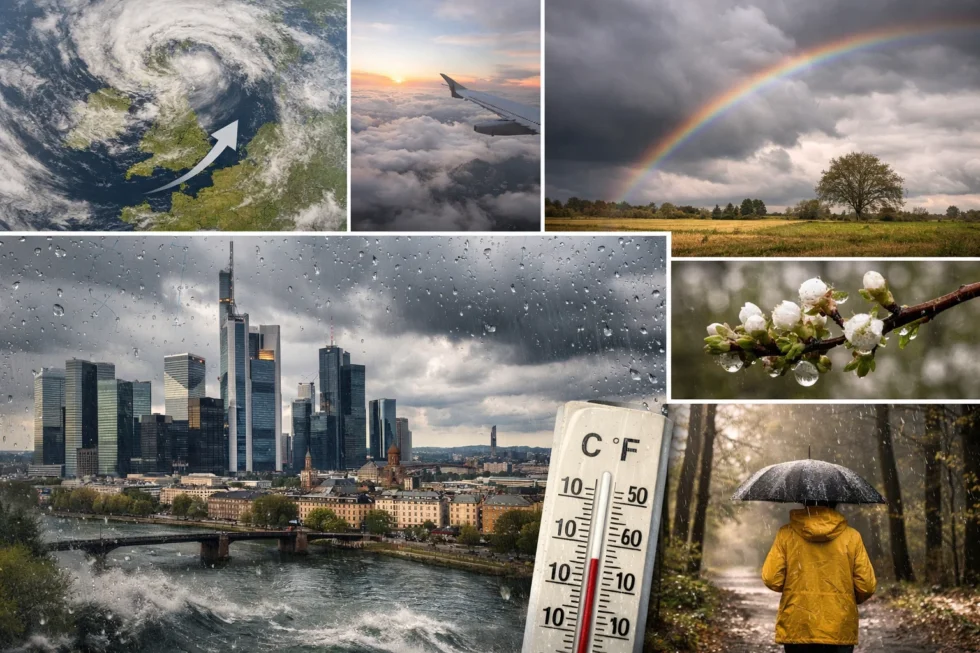 Wetter morgen 14 April in Frankfurt und Hessen bringt Wolken, Schauer und 10–15°C, da der DWD eine stabile Westlage mit kühler Atlantikluft und wechselhaftem Aprilwetter bestätigt
