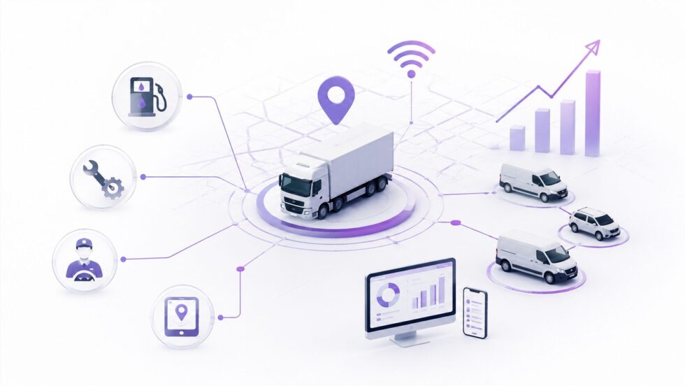 Flottenmanagement effizient gestalten: Kraftstoffkosten senken, Wartung planen, Fahrer optimal einsetzen und mit Telematics digitale Lösungen nutzen, um Kosten zu reduzieren und Abläufe zu optimieren.