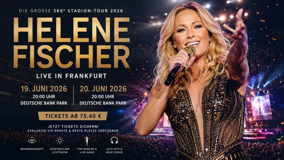 Helene Fischer Frankfurt Juni 2026: Alle Infos zu Tickets, Preisen, Songs, Einlass, Bühnenkonzept, Tour, Anreise und den Konzerten im Deutsche Bank Park.