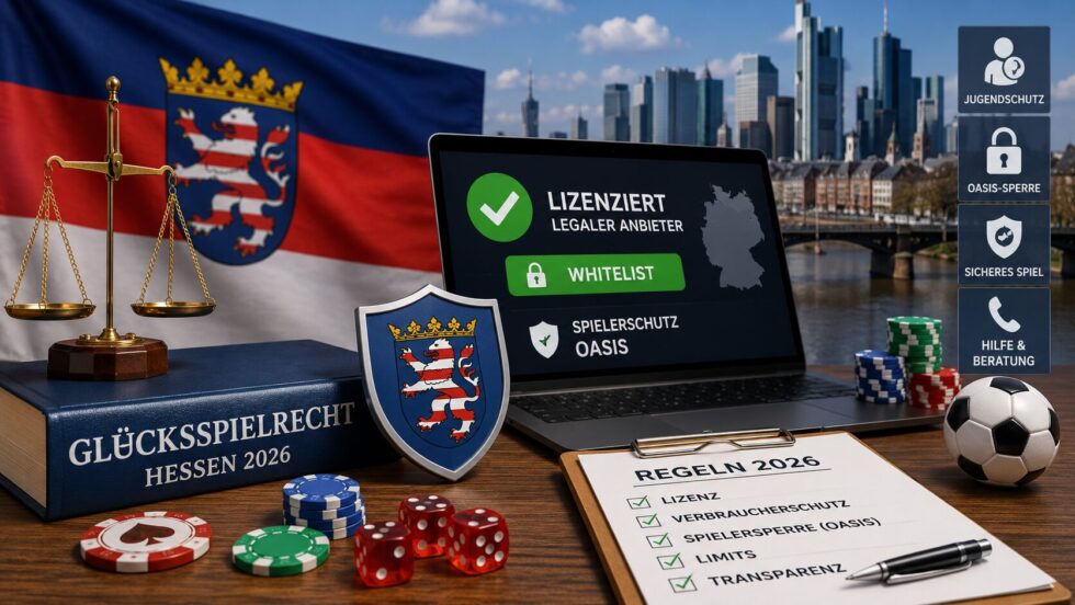 Glücksspiel unterliegt 2026 in Hessen klaren Regeln. Wie der Verbraucherschutz funktioniert, woran man legale Online-Casinos erkennt und wie man Anbieter vor dem Spielen im offiziellen Register zuverlässig prüft. Slug: gluecksspiel-hessen-2026-regeln-verbraucherschutz-anbieter